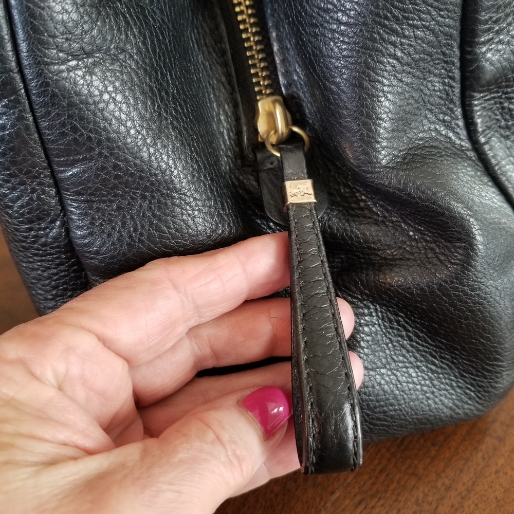 COACH Madison Phoebe 26224 Black Pebbled Leather Handbag Purse - Picture 13 of 16